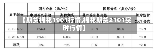 【期货棉花1901行情,棉花期货2101实时行情】-第3张图片