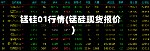 锰硅01行情(锰硅现货报价)-第2张图片