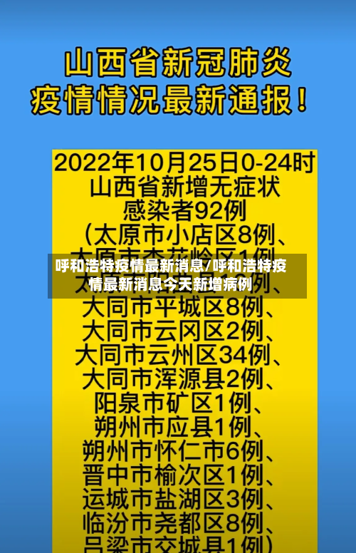 呼和浩特疫情最新消息/呼和浩特疫情最新消息今天新增病例
