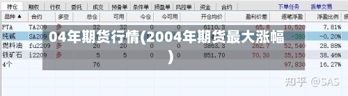 04年期货行情(2004年期货最大涨幅)