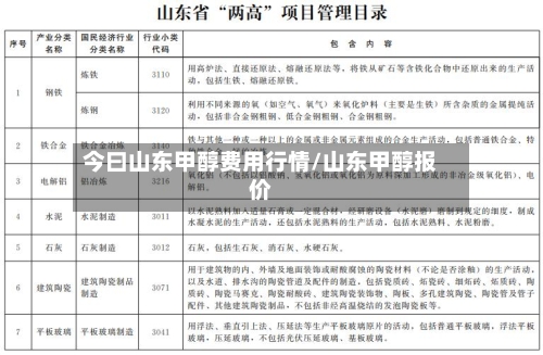 今曰山东甲醇费用行情/山东甲醇报价-第2张图片