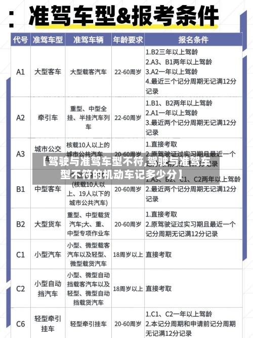 【驾驶与准驾车型不符,驾驶与准驾车型不符的机动车记多少分】